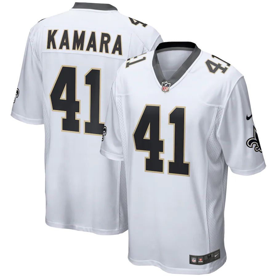 Men New Orleans Saints #41 Alvin Kamara Nike White Game NFL Jersey